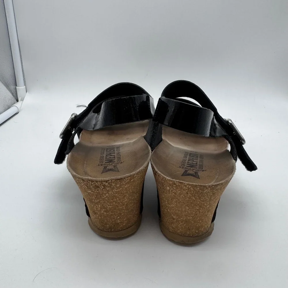 Mephisto‎ Women's Lissandra Black Patent Leather Wedge Size 40 Euro Read!!